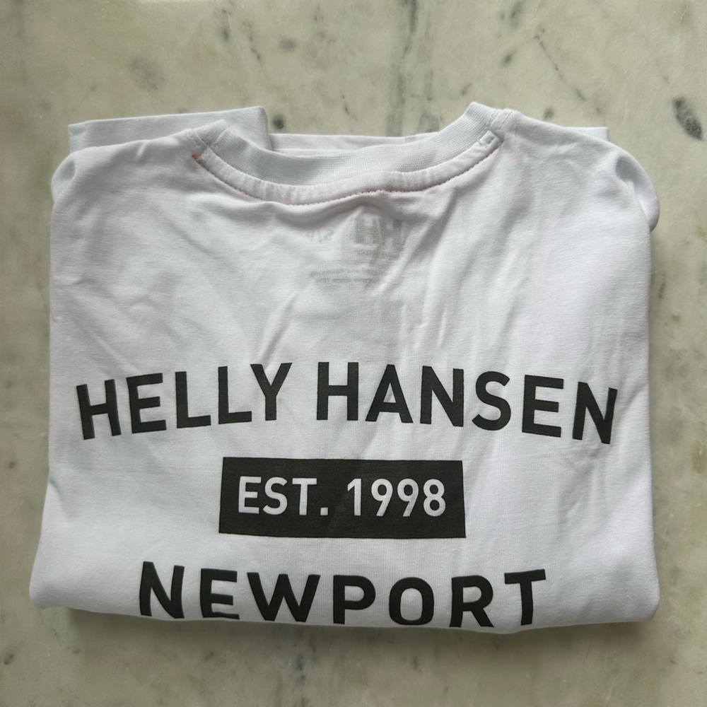 Helly Hansen Limited Edition Brand New “Newport” White Graphic long sleeve Tee